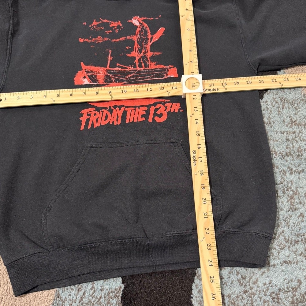 Friday the 13th Jason Voorhees Horror Movie List Hoodie Black Mens Medium - Picture 6 of 8